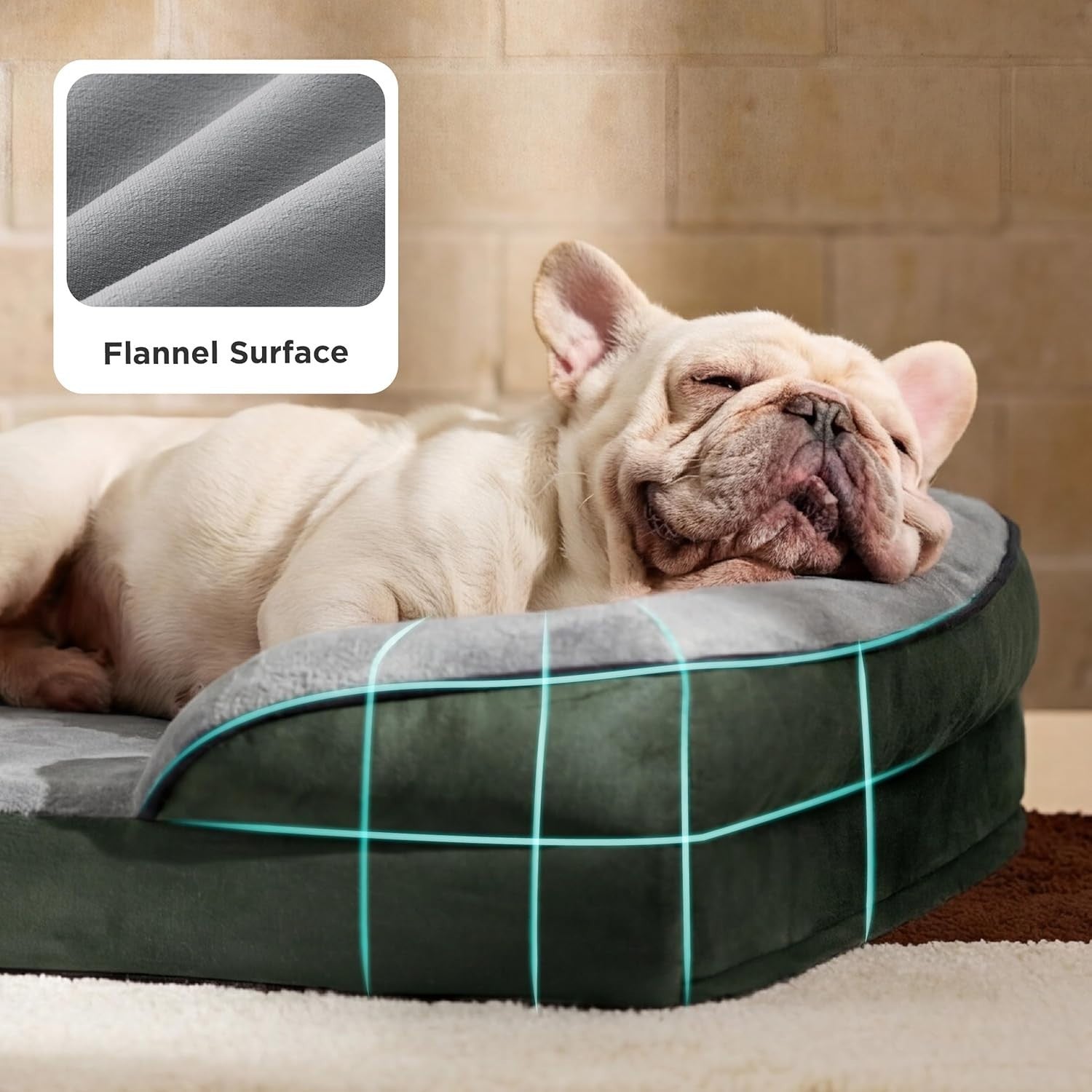 Medium Orthopedic Dog Bed Waterproof Washable Sofa 71x58x16cm