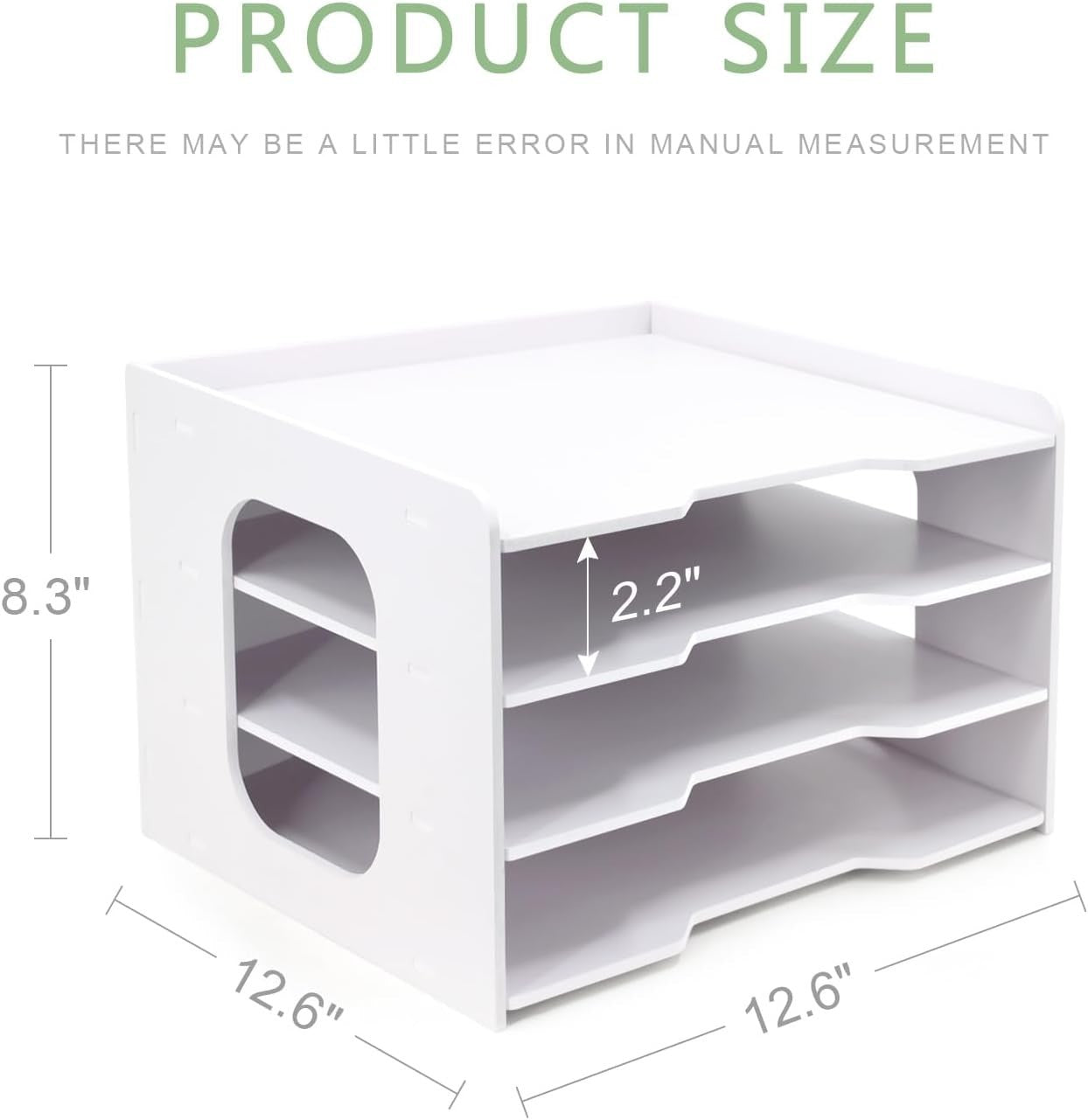 12x12 Scrapbook Paper Organizer 4 Tier Desktop Storage Stackable White