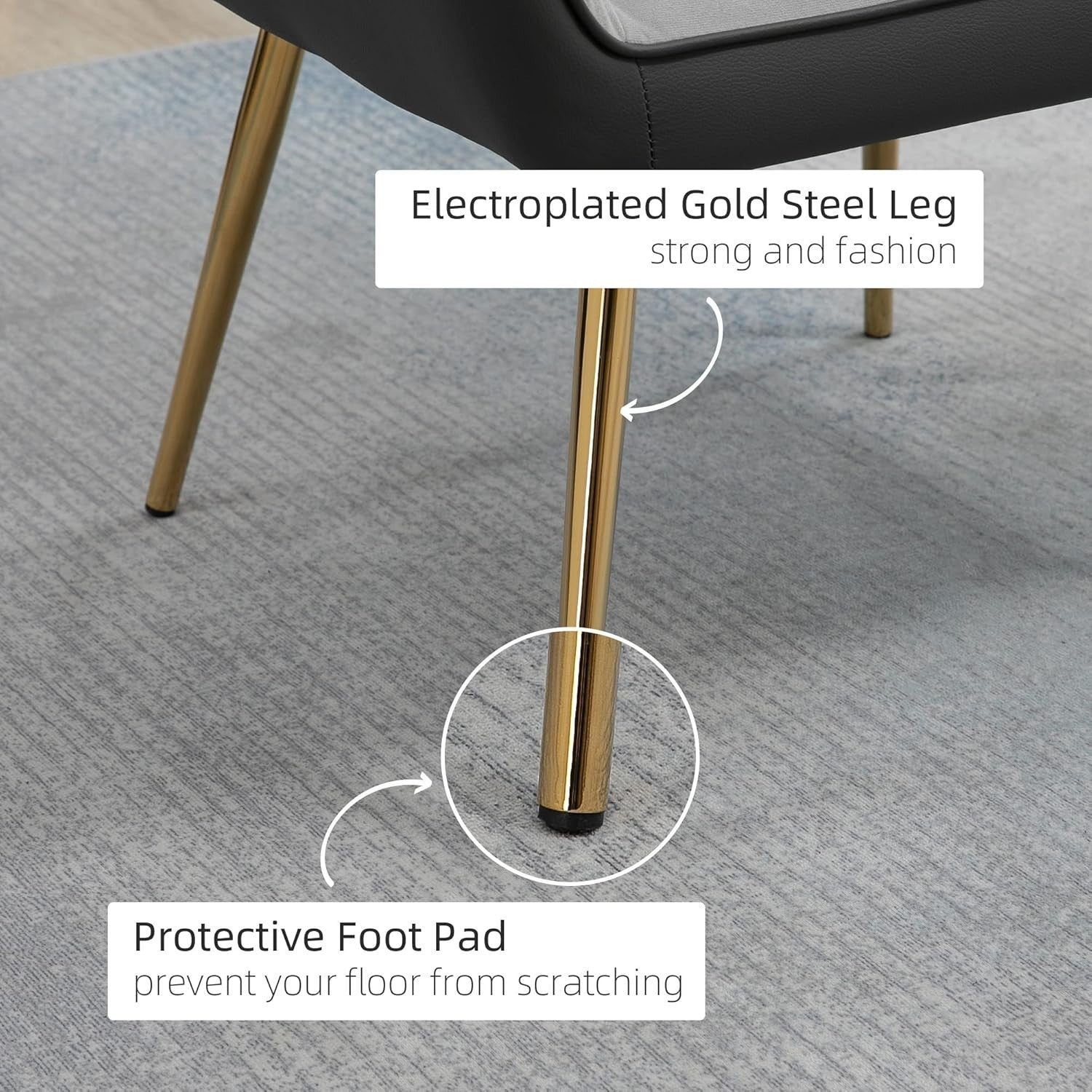 Set of 2 Light Grey Velvet Armchairs Gold Steel Legs Modern Accent Chairs