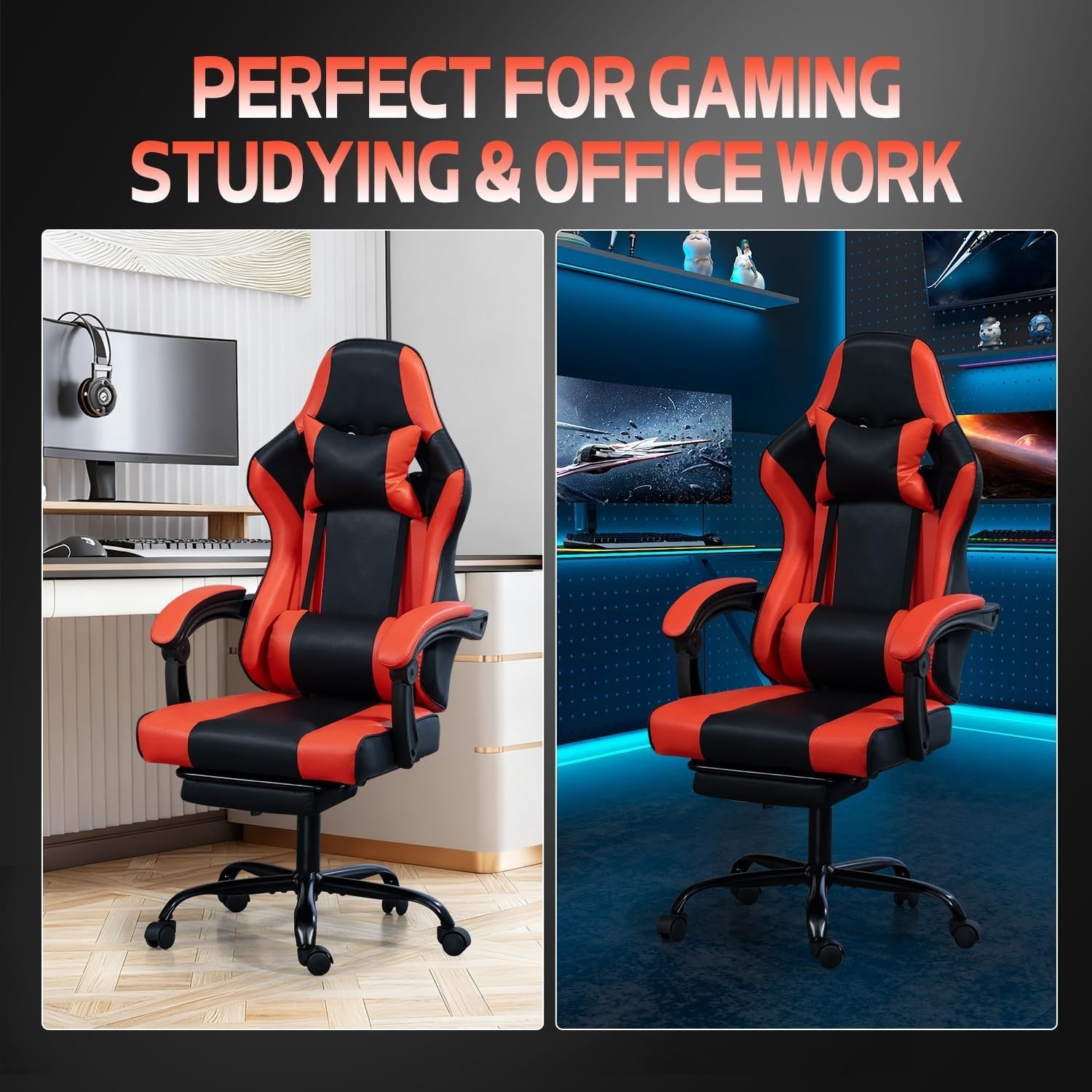 Ergonomic Gaming Chair Recliner Swivel Desk Chair Lumbar Support