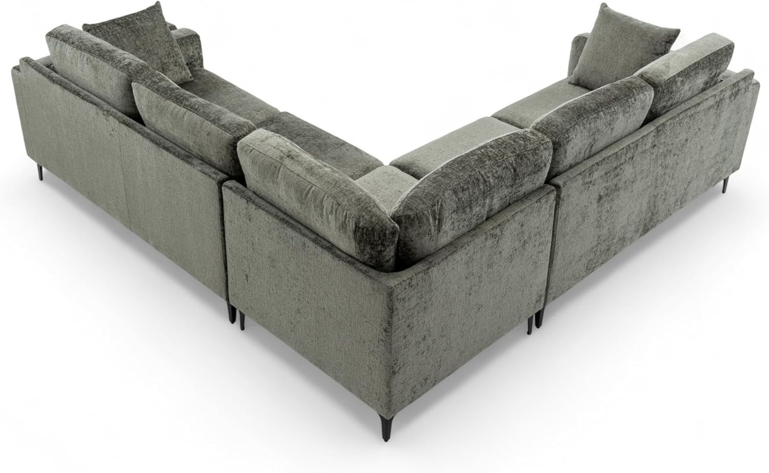 Modern 5-Seater L Shaped Corner Sofa Chenille Fabric Removable Cushions