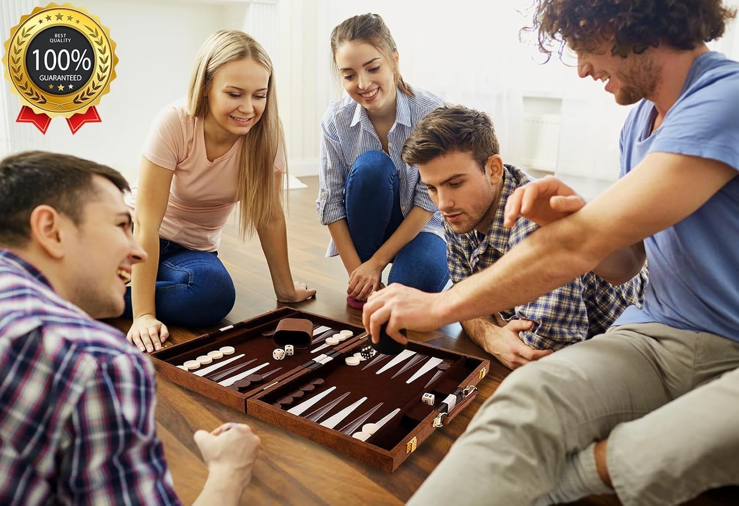Luxury Backgammon Set 11” Portable Leather Case Classic Travel Board Game