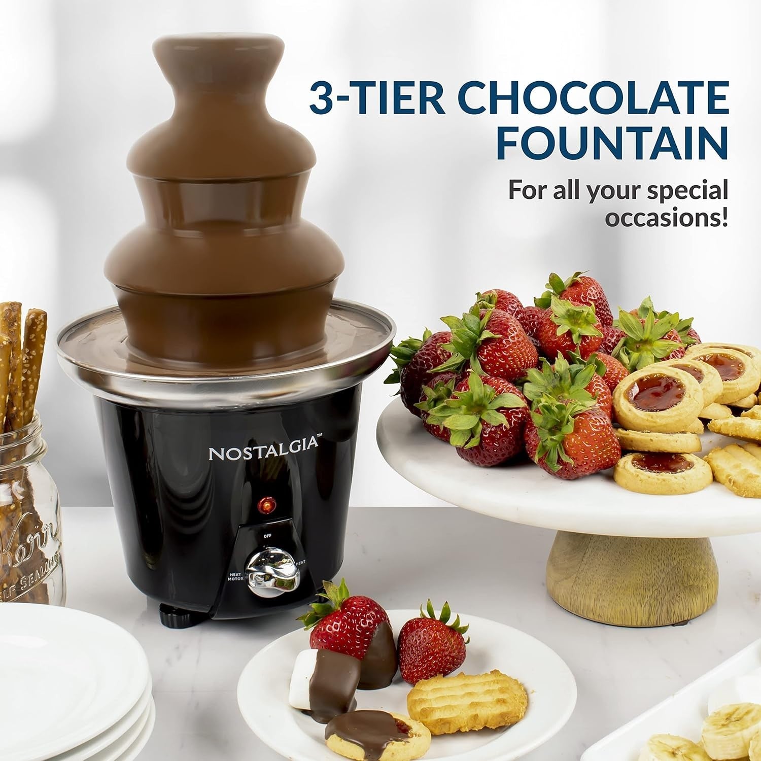 3 Tier Chocolate Fountain Machine Electric Fondue Party Melter Steel