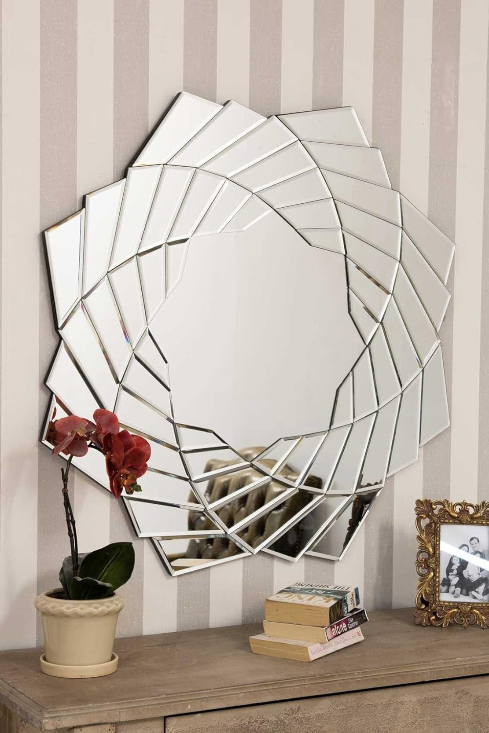 Modern Venetian Star Wall Mirror 90x90cm Glass Decor for Living Room