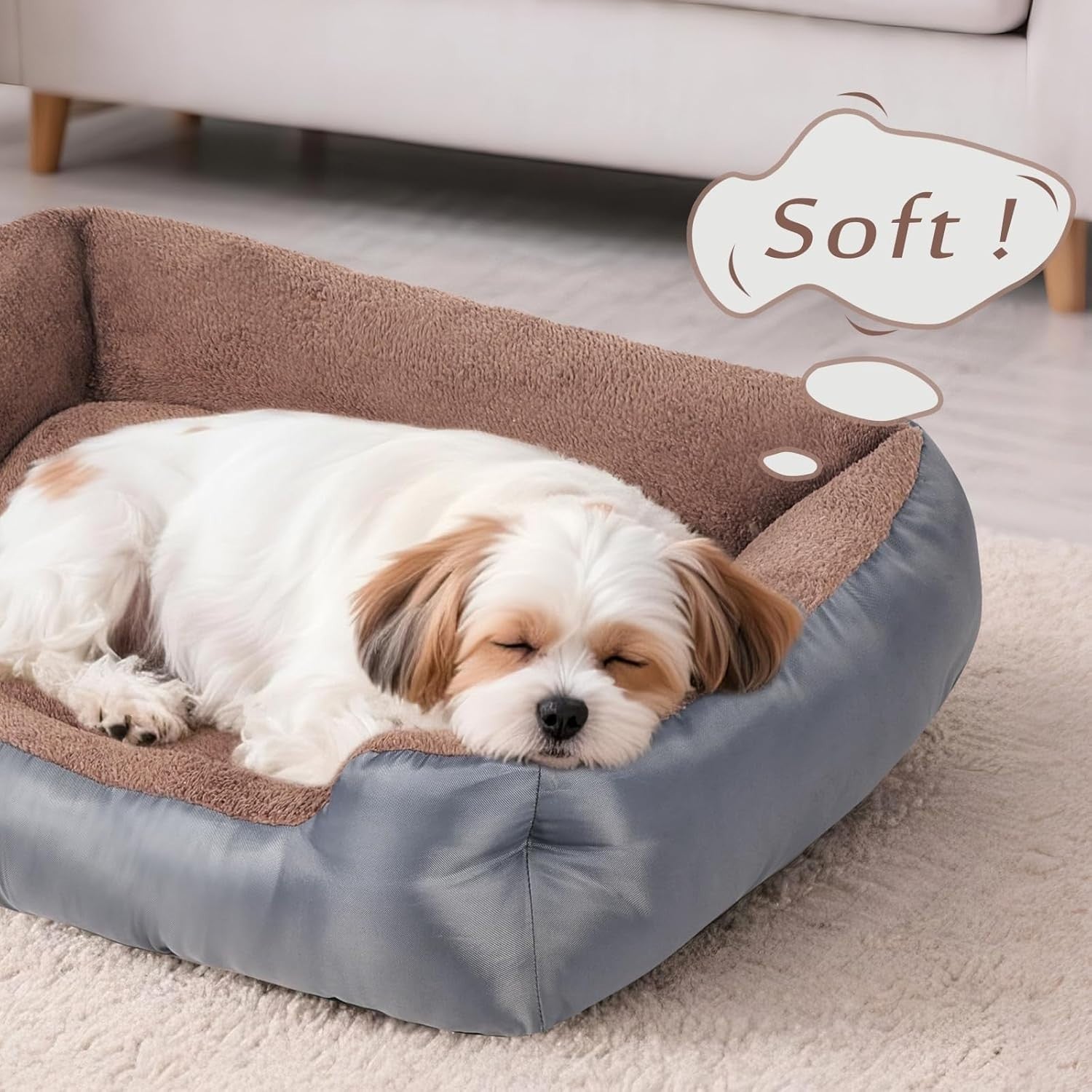 XXXL Dog Bed 110x90cm Washable Calming Bolster Grey