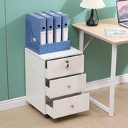 Locking Rolling 3 Drawer File Cabinet Under Desk Printer Stand Storage