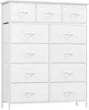 Tall White Chest of 11 Drawers Storage Unit Dresser for Bedroom Closet