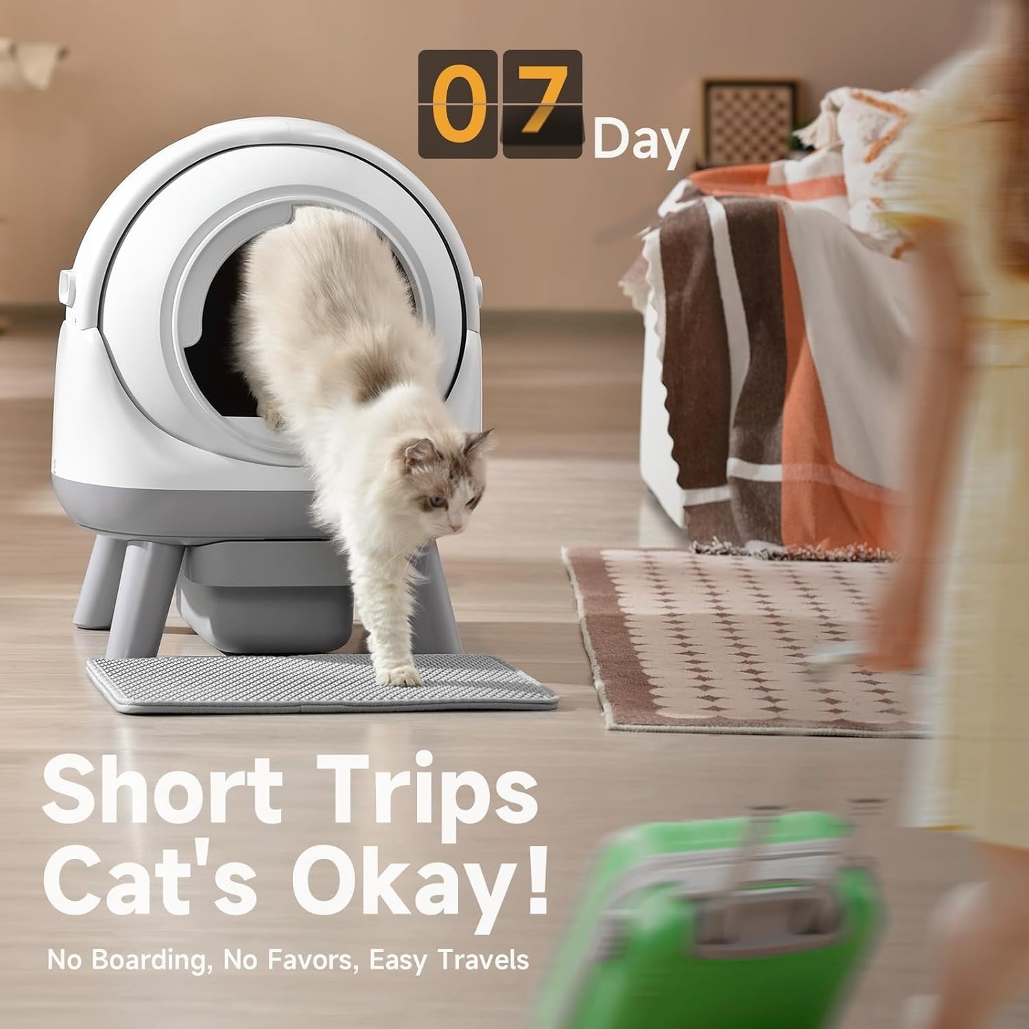 Automatic Self Cleaning Cat Litter Box Smart App Control Odor Free Tray