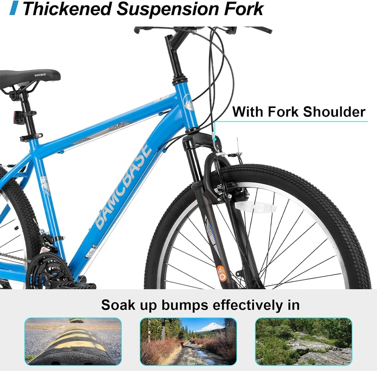 26" Adult Mountain Bike 21 Speed Hardtail MTB V Brake Steel Frame Ride
