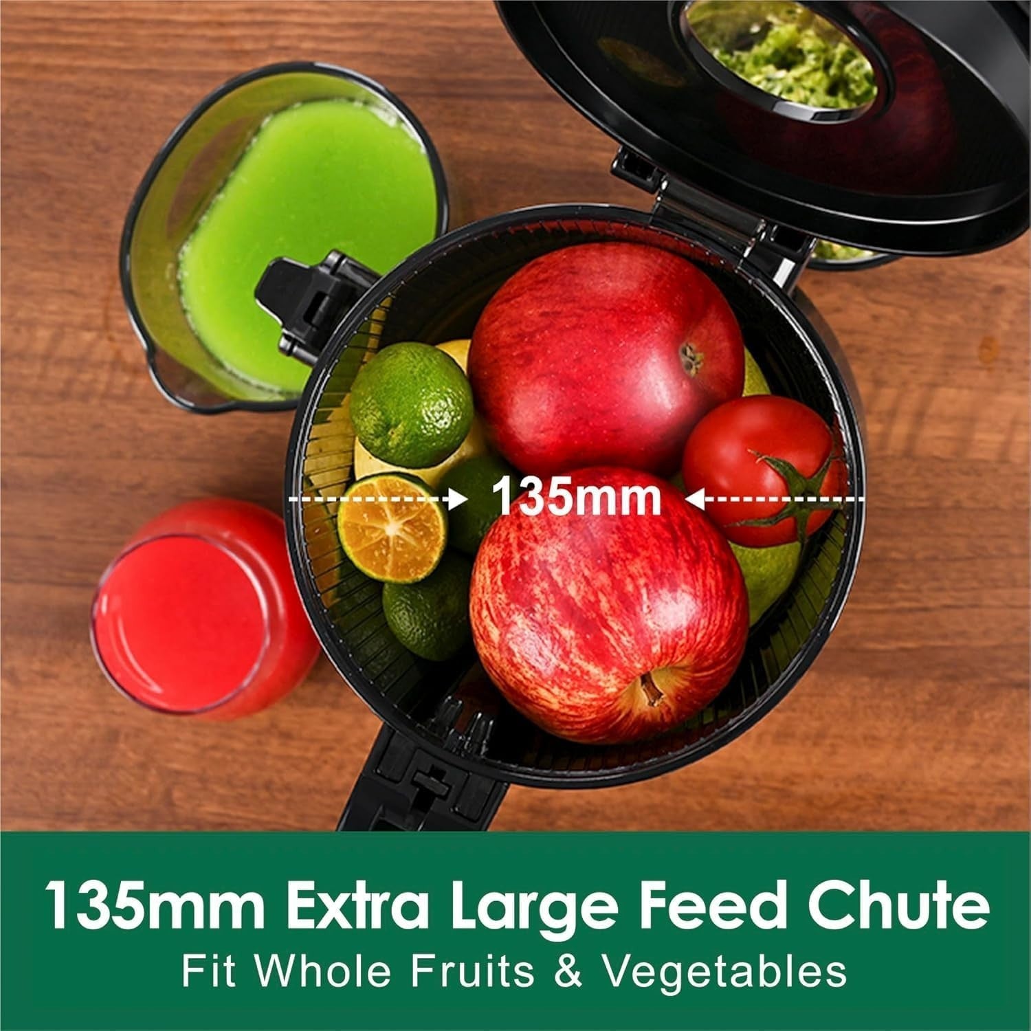Cold Press Juicer 135mm Wide Chute 250W Slow Masticating BPA Free