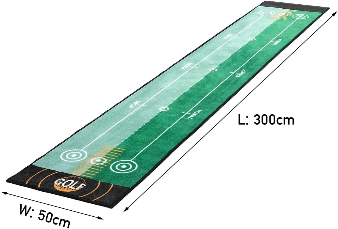Indoor Golf Putting Mat 10ft Practice Green Trainer Home Office Garden