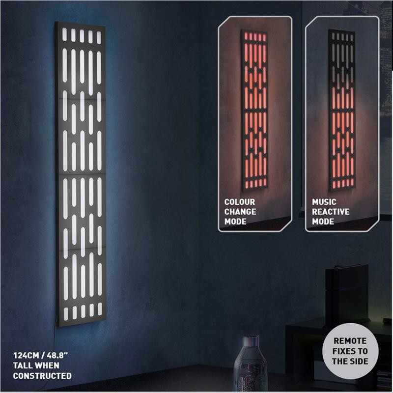 Star Wars Death Star LED Wall Panel Light – Remote Control, USB Powered, 124cm