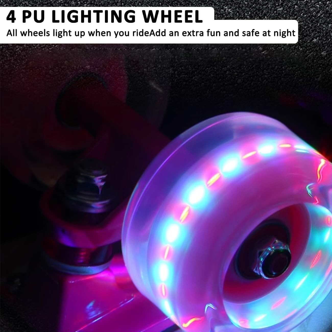 22" Kids Cruiser Skateboard LED Wheels Beginner Complete Skateboard
