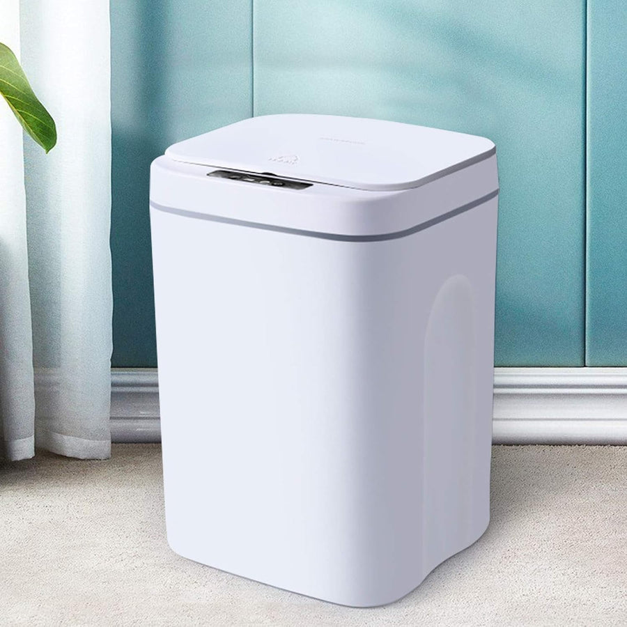 16L Touchless Automatic Sensor Trash Can Slim Kitchen Bathroom White