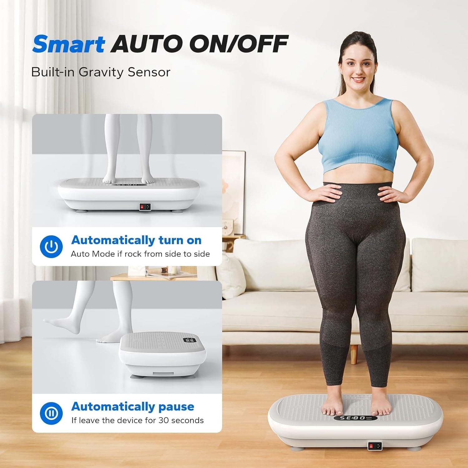 Large Amplitude Vibration Plate Exercise Machine 200KG Bluetooth Body Shaper