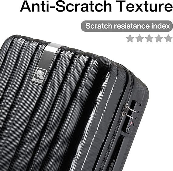 24” Expandable Checked Hard Shell Suitcase Lightweight Spinner Lock