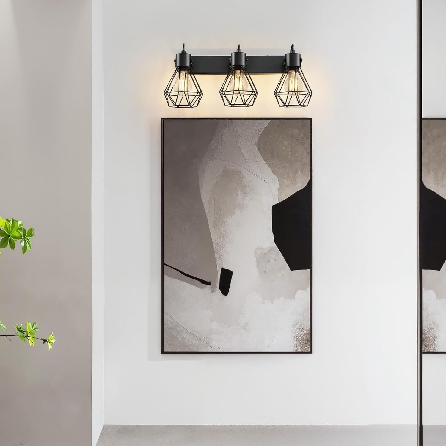 3 Light Black Vanity Wall Lights - 90° Rotatable, Vintage Farmhouse Bathroom Lam