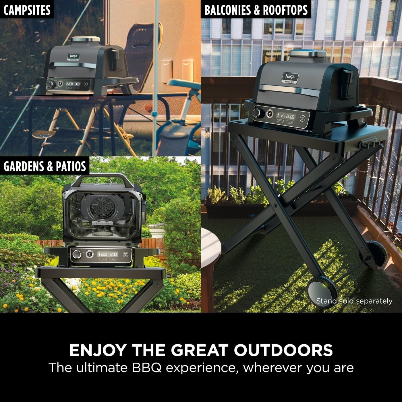 7-in-1 Electric BBQ Grill & Smoker with Air Fryer, Dehydrator & Bake Functions