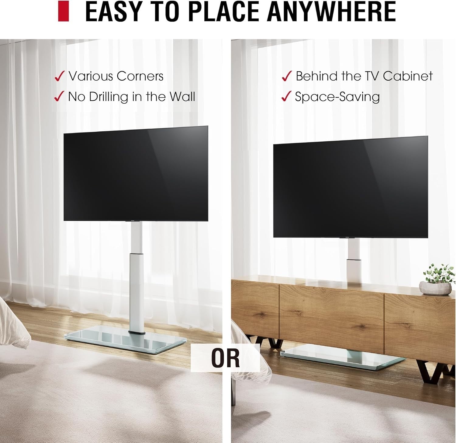 TV Floor Stand 32–70” with Tilt, Swivel & Height Adjust, VESA 400x400