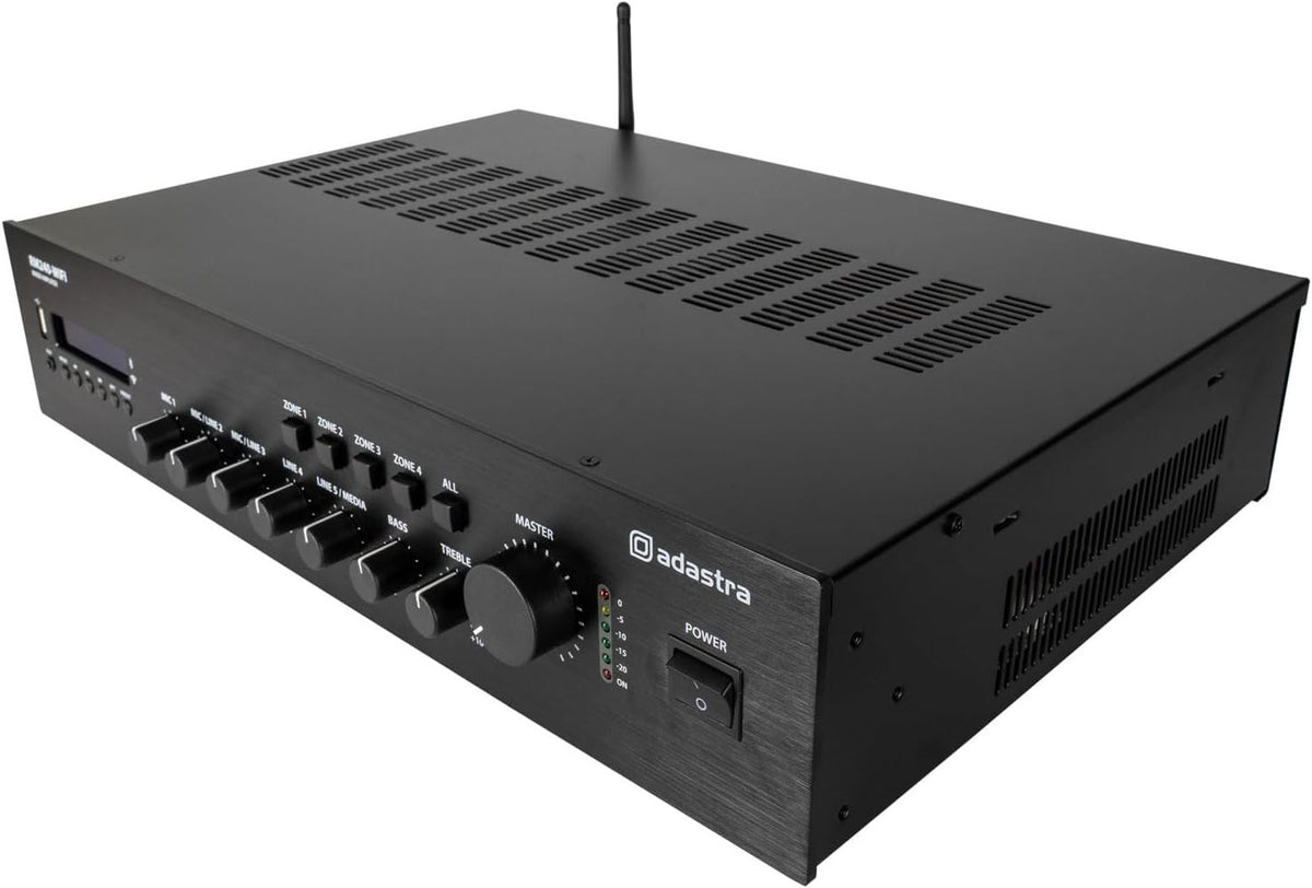 Bluetooth Rackmount Mixer RM-Series 100V Mixer Amplifier 240W WiFi Bluetooth 5-Channel Rack Moun ...