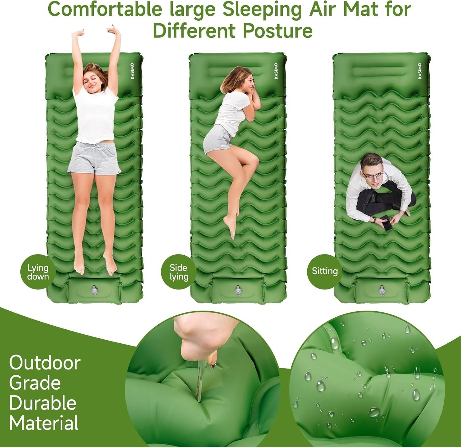 Ultralight Self-Inflating Camping Mat with Pillow | Portable Hiking Bed