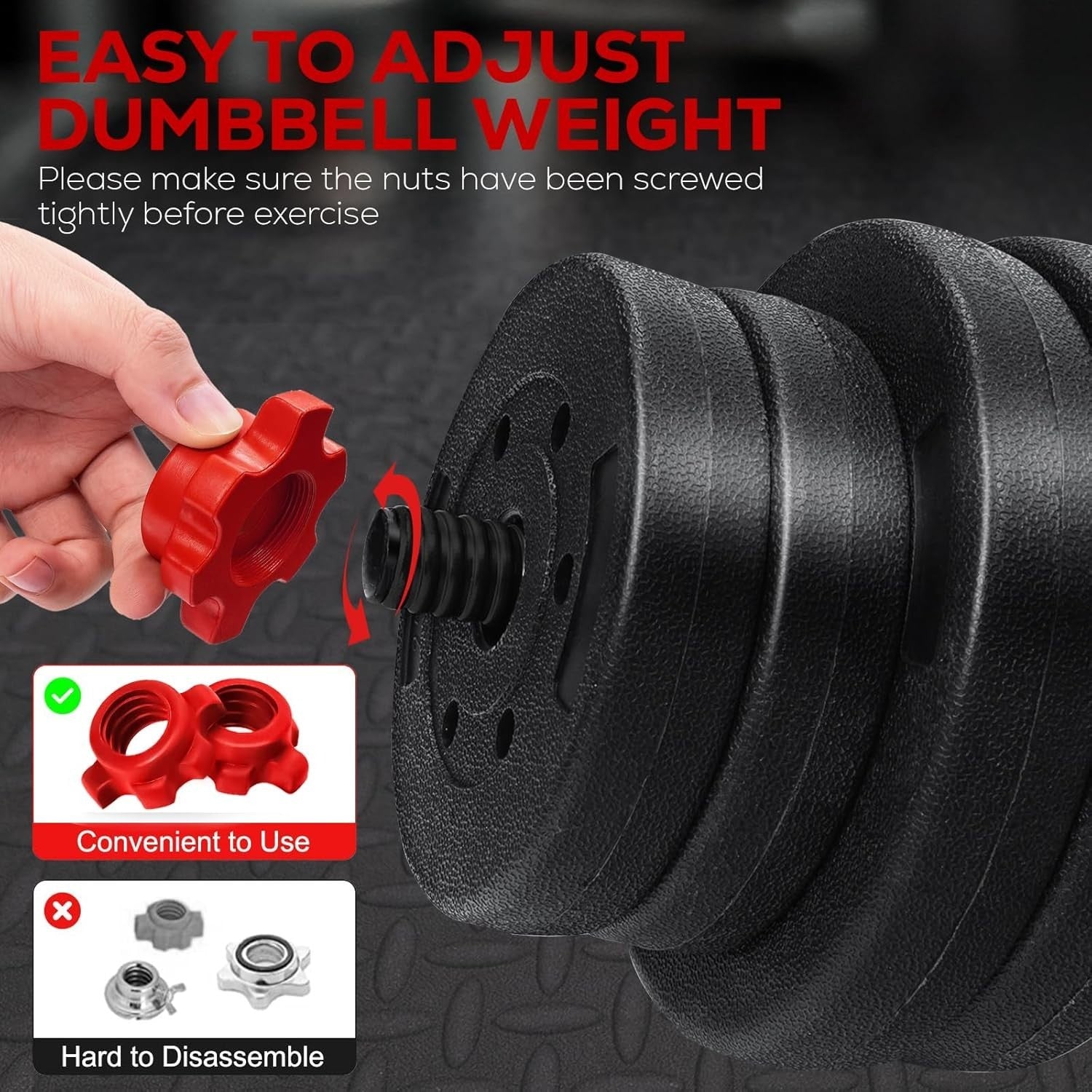 2-in-1 Adjustable Dumbbell Barbell Set 15–40kg Cast Iron Home Gym
