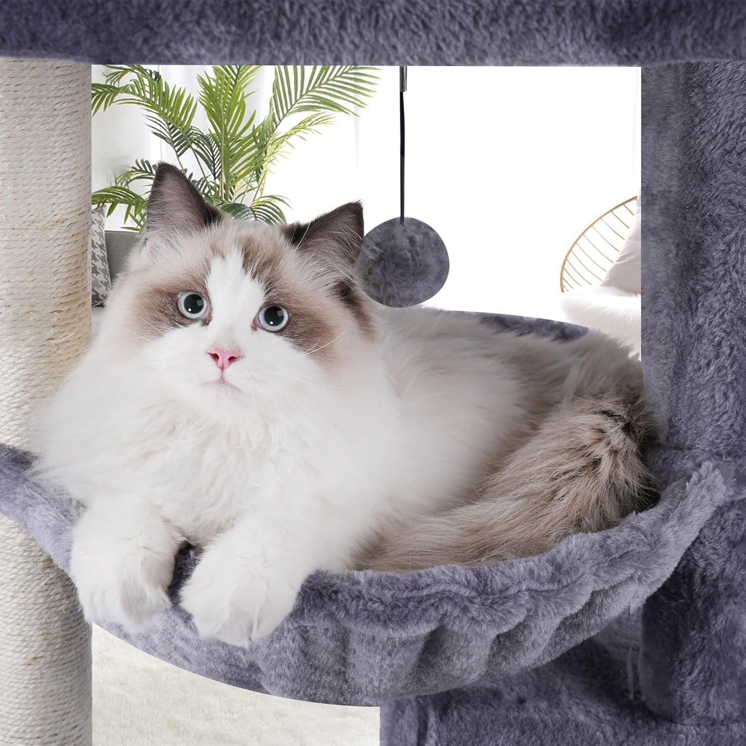 Cat Tree Tower with Condos Hammock Scratching Posts Indoor Cats