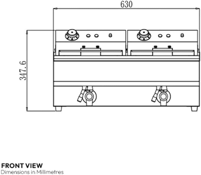 Commercial Electric Deep Fryer Twin 12L Tanks Countertop Drain Taps