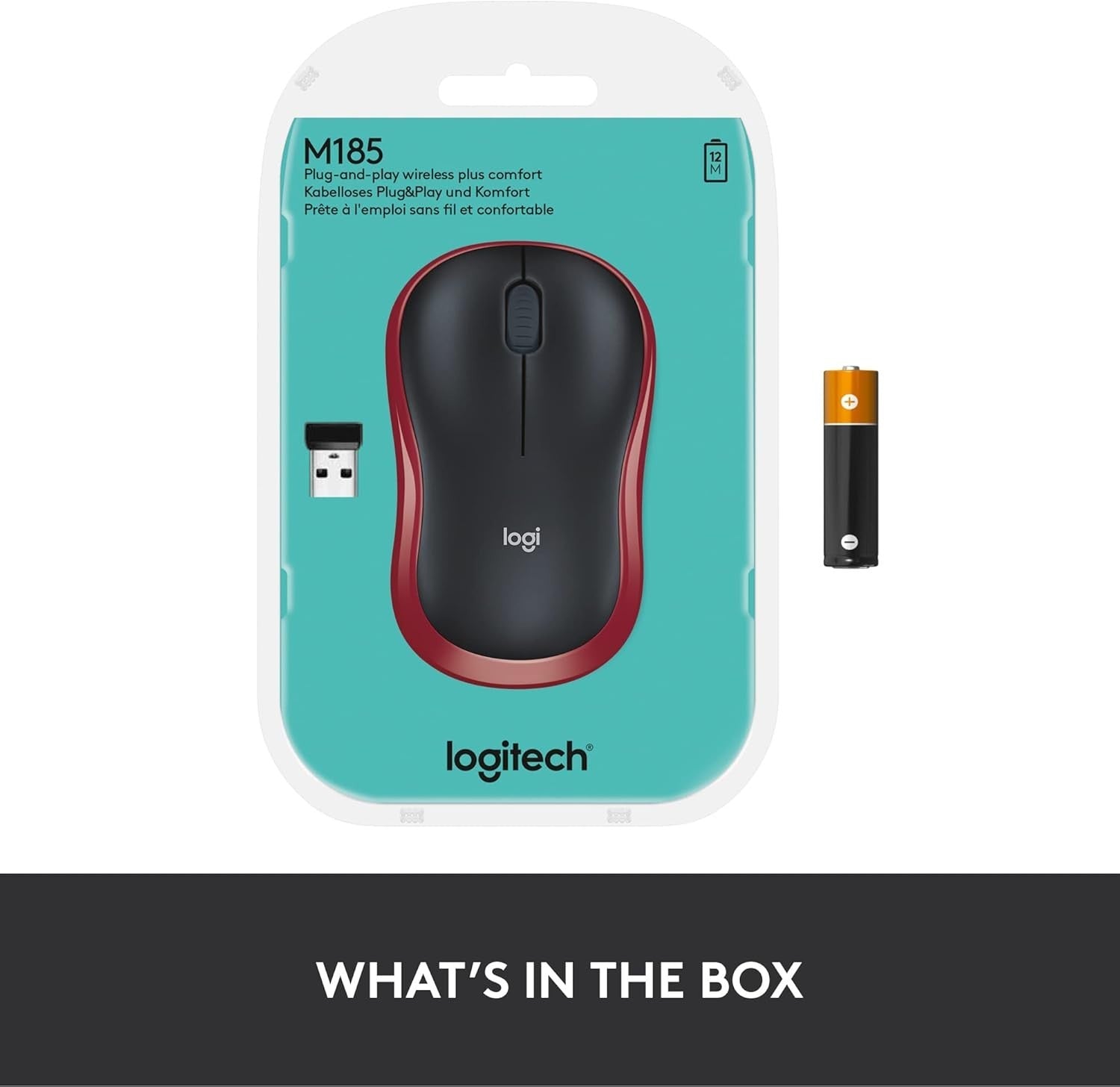 Wireless Optical Mouse 2.4GHz USB Receiver Silent Click PC Laptop Red