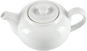 Porcelain Teapot 852ml White Tea Pot Lid Dishwasher Safe 4pc Set
