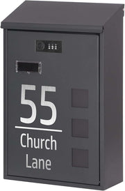 Waterproof Wall Mounted Letterbox | Lockable Steel Post Box for Front Door Use