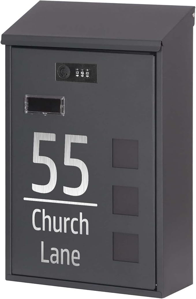Waterproof Wall Mounted Letterbox | Lockable Steel Post Box for Front Door Use