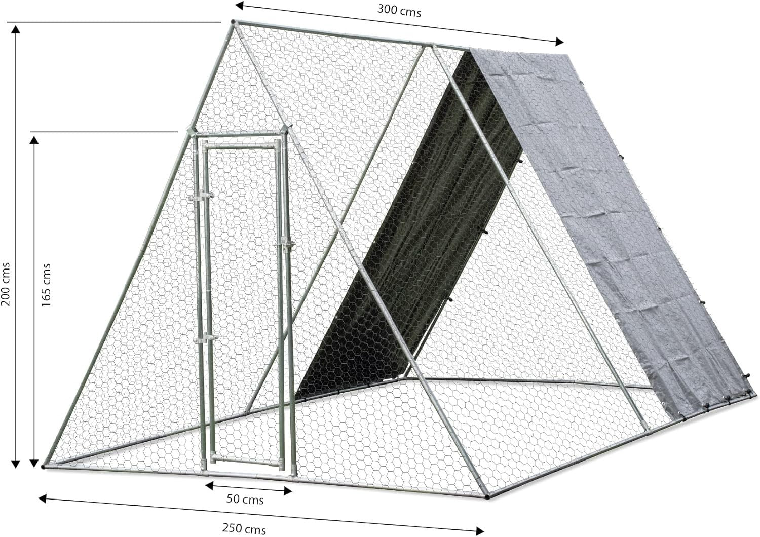 Large Walk In Chicken Run 2.5x3m Galvanised Steel Heavy Duty Cage