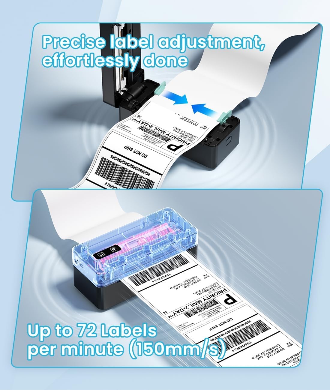 Bluetooth Thermal Shipping Label Printer 4x6 with Holder