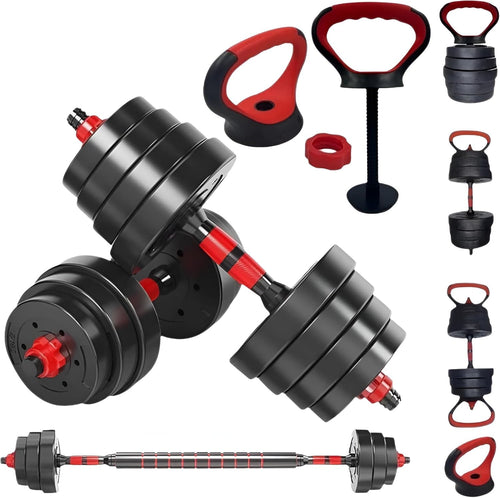 Adjustable Dumbbell Barbell Set 15–30KG Home Gym Free Weights