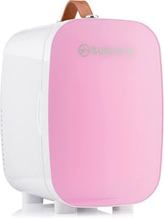 6L Mini Fridge Cooler USB & AC Portable for Bedroom Car Office Pink