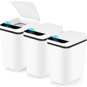 3x Automatic Motion Sensor Bathroom Bin 12L Slim Touchless Trash Can