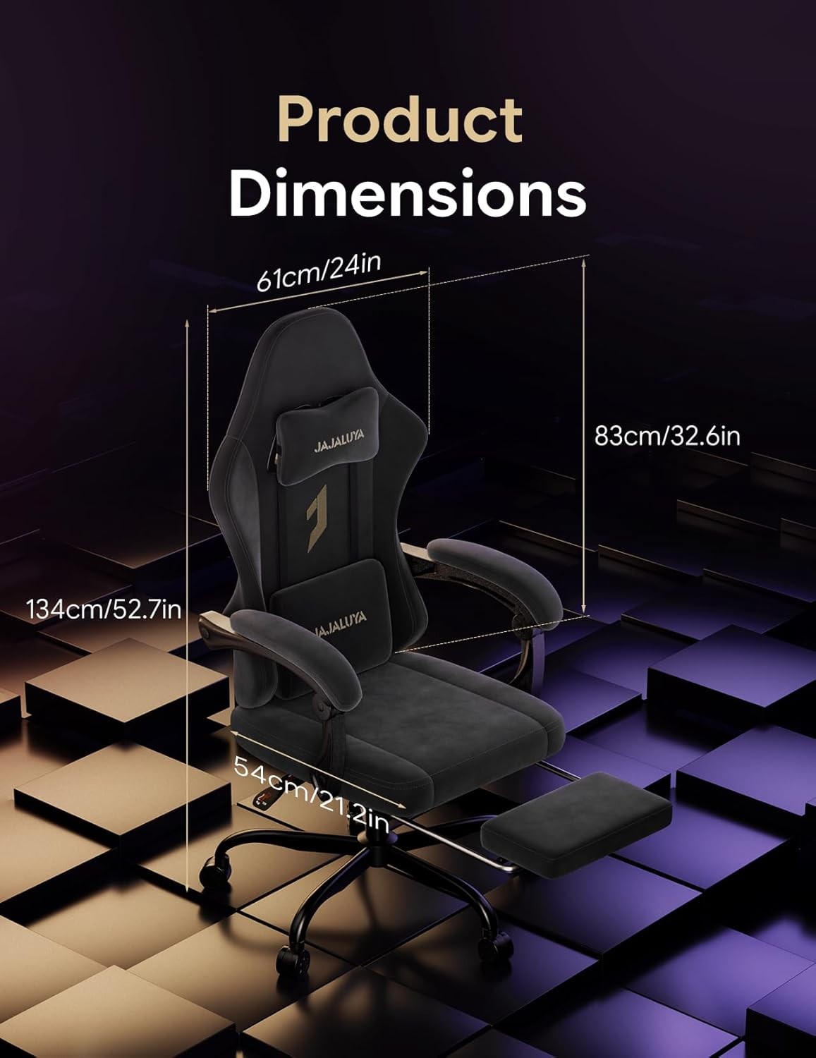 Ergonomic Gaming Chair w/ Footrest Reclining Lumbar 350lbs