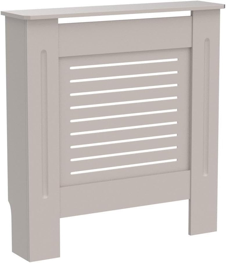 Small Olive Grey Radiator Cover MDF Cabinet Modern Design 82x78x19cm