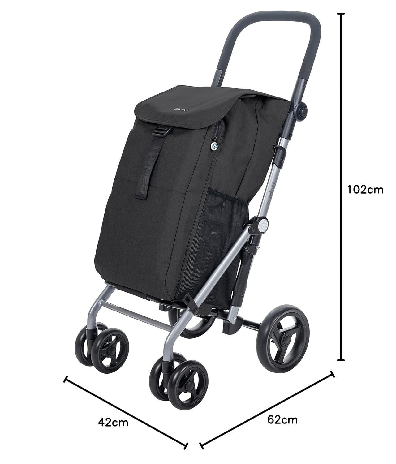 Foldable Shopping Cart Trolley 63L Thermal Bag 25kg Grocery Organizer