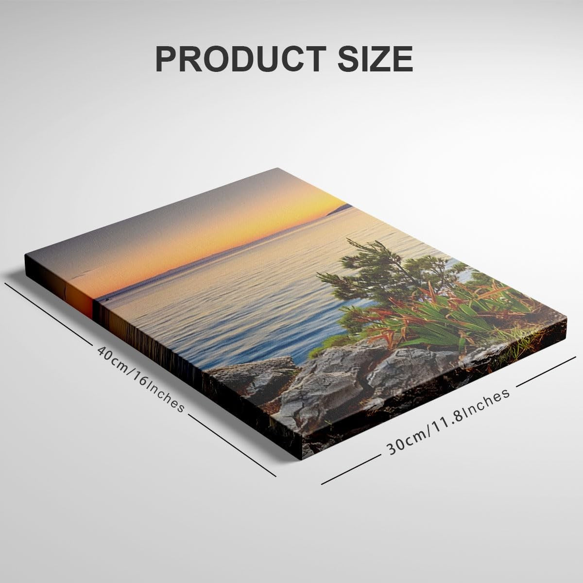 Framed Sea Sunset Canvas Wall Art Set of 3 16x12 Ocean Panel Decor