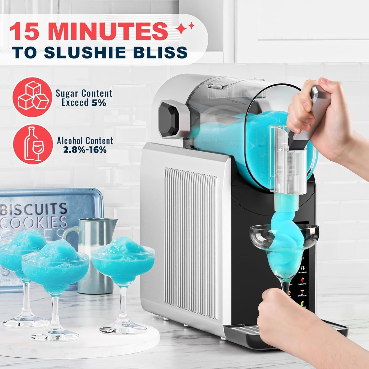 2L Slush Machine No Ice Rapid Chill 6 Presets Frozen Drinks Maker