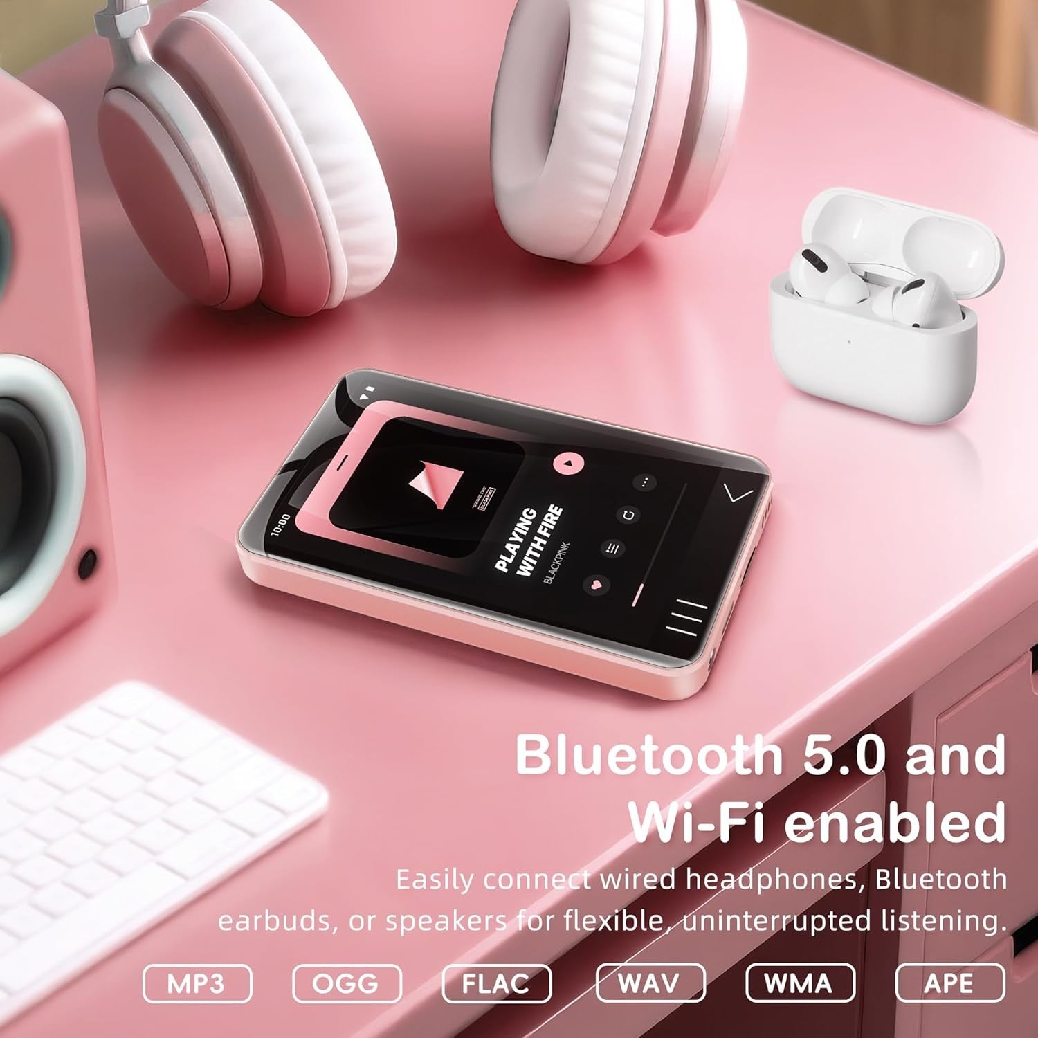 144GB Android MP3 Player 4" Touchscreen Bluetooth WiFi Pink