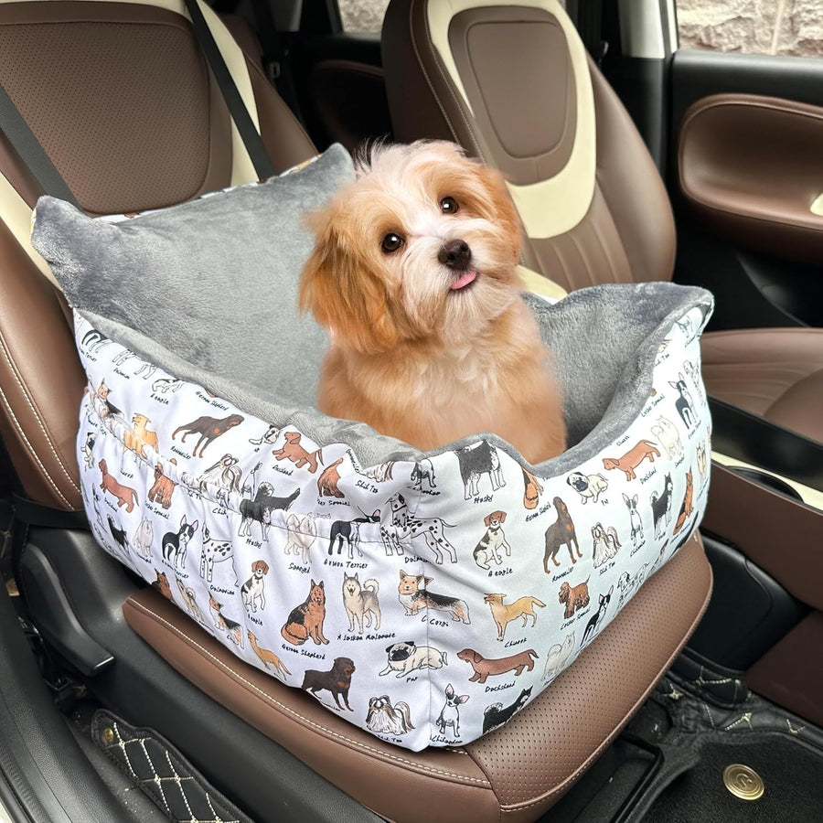 Dog Booster Car Seat Bed Small Medium Dogs Washable Travel Seat 25lb
