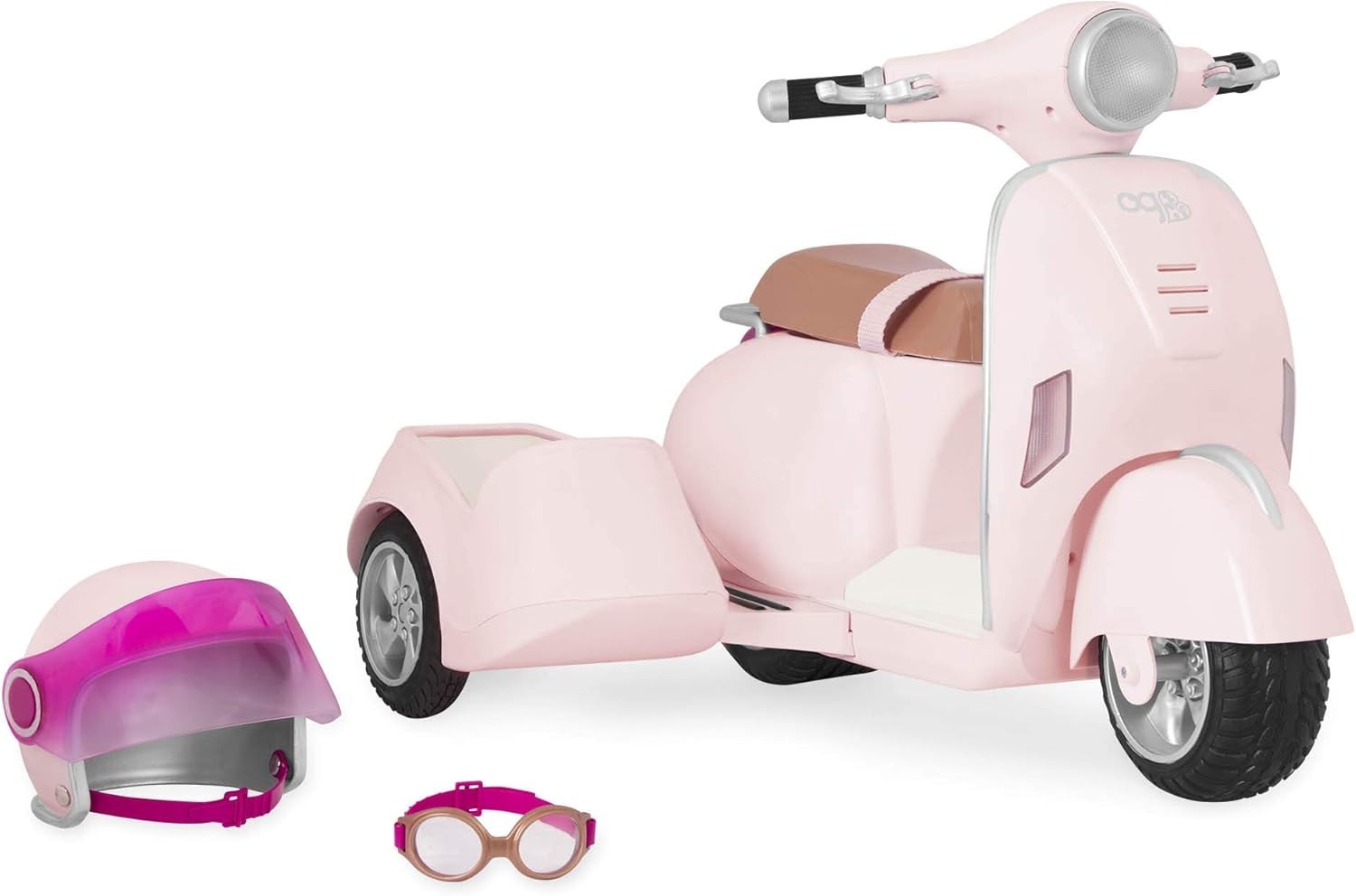 46cm Doll Scooter with Sidecar Lights Sounds Helmet Accessories