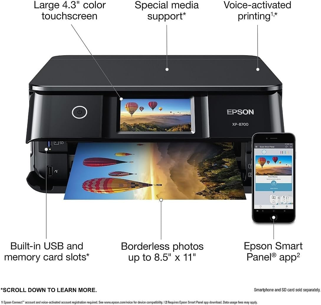 Wireless All-in-One Photo Printer | 6-Color Claria HD, 4.3" Touchscreen