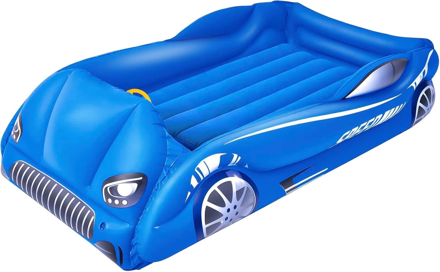 Kids Inflatable Travel Bed Toddler Air Mattress with Safety Sides Blue