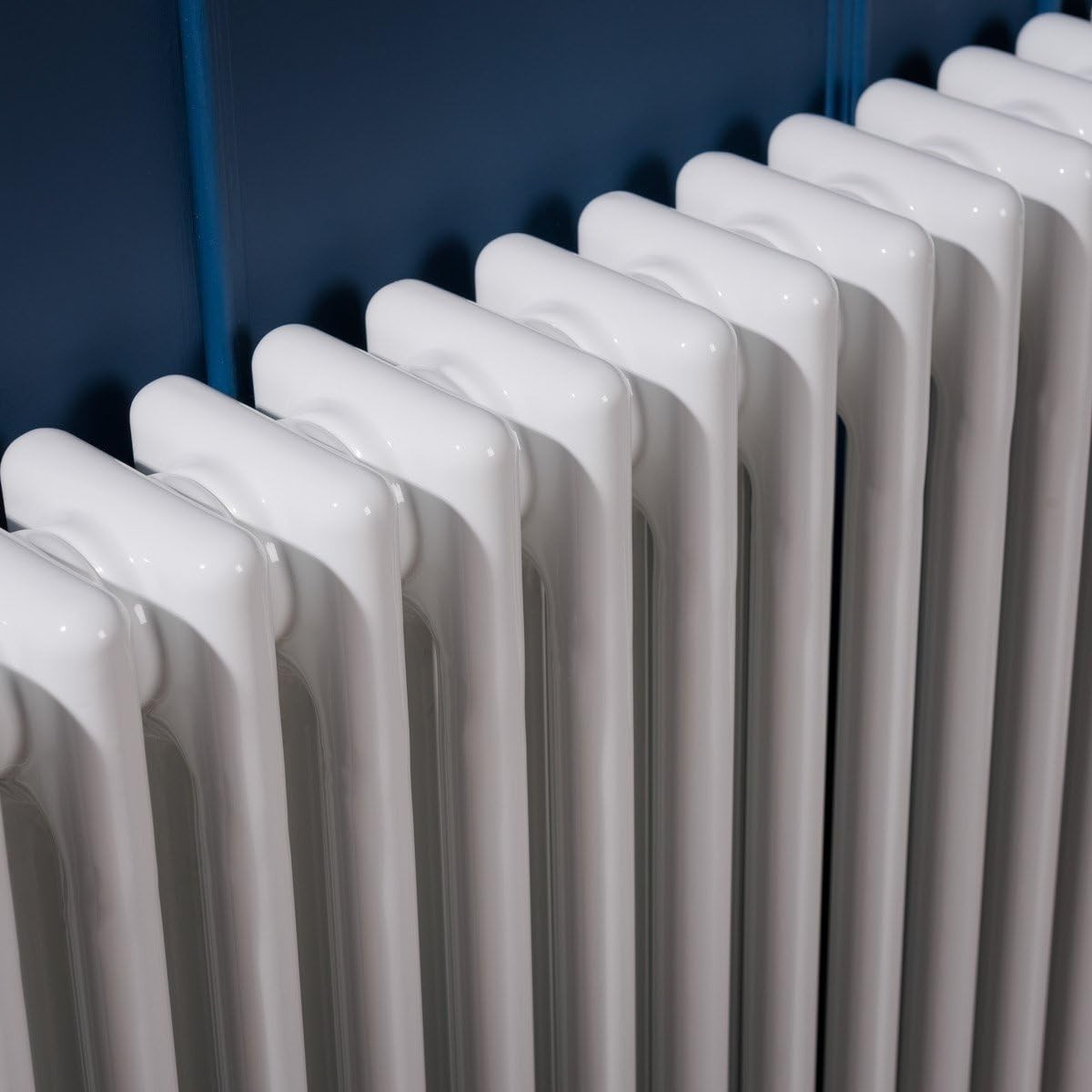 Triple Column Horizontal Radiator 600x1010mm White Cast Iron Style