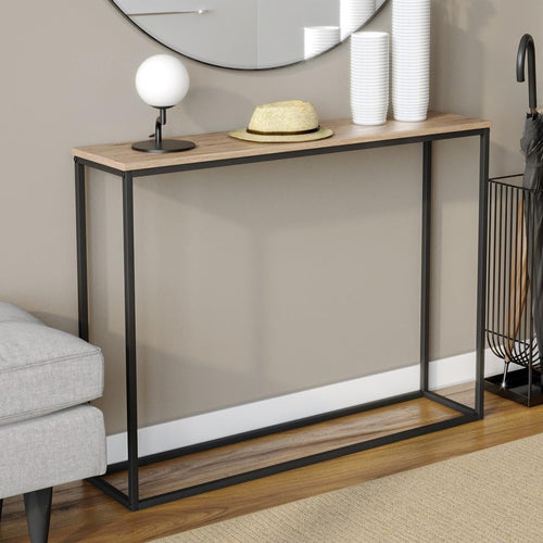 Modern Wooden Hallway Console Table with Metal Legs – Compact & Stylish