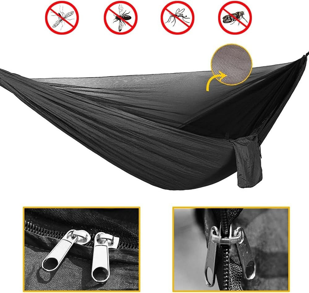 Camping Hammock with Mosquito Net & Rainfly – Double, Portable & Waterproof